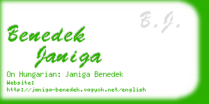 benedek janiga business card